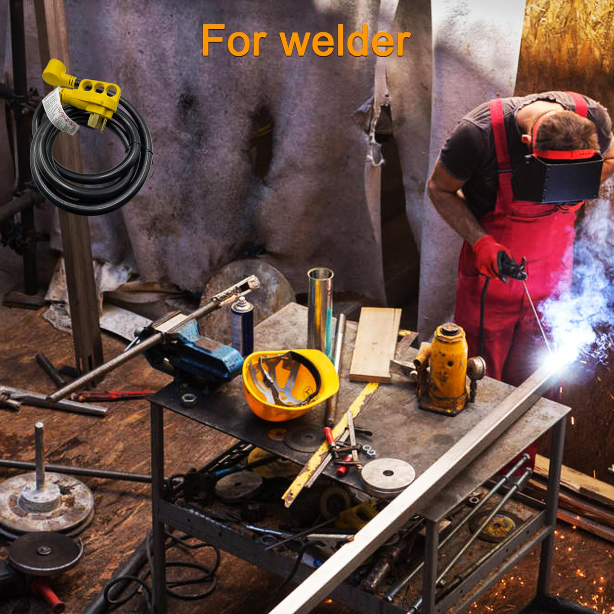 Suplevel 6 AWG Welder Adapter Cord 10 FT, Heavy Duty NEMA 14-50P Male to 6-50R Female Extension Cord, STW 6AWG/3C 50 Amp 250 Volts 12500 Watt, Generator RV to Welder Tesla EV Charger Adapter Cord Suplevel