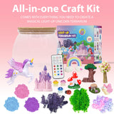 Unicorn Light-Up Terrarium Kit for Kids - LED Night Light Birthday Gift for Girls Ages 4-12 - DIY Arts and Crafts Kit lonfypeng
