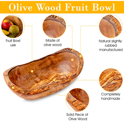 OLIVANERA Olive Wood Rustic Dipping Bowl 6 * 3 * 3 Inch Decorative Wooden Bowl, Small Wooden bowl, Handcrafted Mixing Bowls For Serving Nuts Desserts, and Accent Decor Gifts for Any Occasion