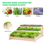 VIVOSUN 3-Tier Wooden Raised Garden Bed, 48 x 48 x 21 Inches, Outdoor Wood Planter Kit for Plants, Herbs, and Vegetables for Garden, Patio, Balcony, Backyard and Outdoors VIVOSUN