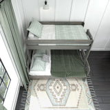 Max & Lily Twin-Over-Full Solid Wood Bunk Bed in Driftwood Finish Max & Lily