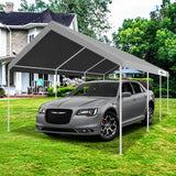 COBIZI Carport 12'x20' Heavy Duty Portable Garage, Upgraded Car Canopy with Built-in Sandbags, UV Resistant Waterproof All-Season Tarp, Car Tent for Truck, Boat, SUV, Gray COBIZI