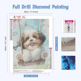 NAIMOER Puppy Diamond Painting Kits for Adults, DIY 5D Diamond Painting Dog Play on The Swing, Full Drill Diamond Art Kits Holiday Art Pictures Perfect for Home Wall Decor 30x40cm NAIMOER