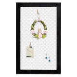 SOFE Farmhouse Memo Board Chicken Wire Frame, Black Large Bulletin Boards for Walls, Hanging Photo Display Board or Jewelry Organizer Wall Grid Panels, Decorative Vision Board for Desktop Office SOFE