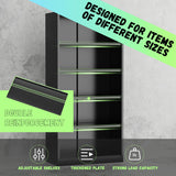 INTERGREAT Black Metal Storage Cabinet, 72" Locking Steel Cabinets with 2 Door and 4 Adjustable Shelves, Tall Metal Cabinet for Home Office, Garage, Warehouse INTERGREAT