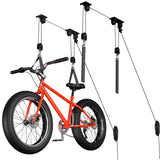 TRUSOON 2 Pack Bike Hoist, Heavy Duty Ebike Lift Pulley System for Garage Ceiling Overhead Storage for Bicycle, Ladders, Snowboard, Holds Up to 85 lbs Capacity, Fit 10-16 Foot High Ceilings TRUSOON
