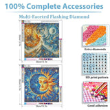 Sun and Moon Diamond Art Kits for Adults - 2 Pack Diamond Painting Kits for Adults,DIY 5D Diamond Painting with Round Gem Art Kits for Adults for Gift Home Wall Decor 14x14 Inch YarnWhimsy