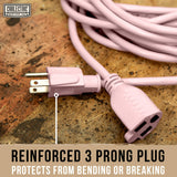 Cablectric Outdoor Extension Cord 50 ft - 16 Gauge 13 Amp Heavy Duty Power Extension Cords - SJTW - Great for Small Appliances, Outdoor Lights, Garden Supplies - Pink Cablectric
