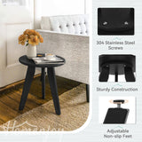 Homenjoy HDPE Outdoor Side Table, Small Round Side Table Weather-Resistant, Outdoor Side Tables for Patio, Porch, Deck, End Table for Plant Stand, Living Room, Bedroom, Black Homenjoy