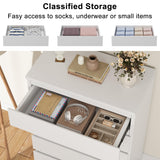 Jocoevol White 5 Drawer Dresser for Bedroom, 15" D x 23.7" W x 40.4" H in Simply Modern Chest of Drawers, Wood Storage Dresser with Deep Drawers for Living Room Hallway Entryway, White Jocoevol