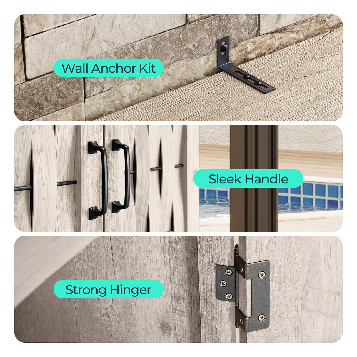 LINSY HOME Farmhouse Bookcases with Doors, Floor Standing 6-Shelf Display Storage Shelves, 72 in Tall Bookshelves for Home Office, Living Room, Light Gray LINSY HOME