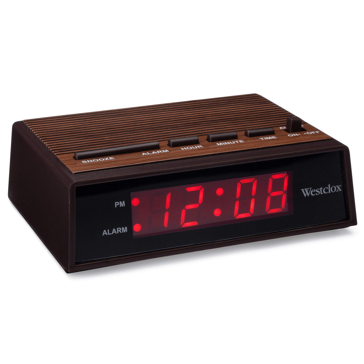 Westclox Retro Wood Style Easy To Read Super Bright Small Night Table Ascending Alarm Clock 22690. Westclox