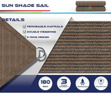 Windscreen4less 16' x 18' Sun Shade Sail Rectangle Outdoor Canopy Cover UV Block for Backyard Porch Pergola Deck Garden Patio (Brown) Windscreen4less