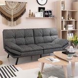 wOod-it Futon Sofa Bed, Memory Foam Foldable Couch Convertible Loveseat Sleeper Daybed with Adjustable Armrests for Small Space, Studio, Office, Apartment, Compact Living Room, Dark Gray wOod-it