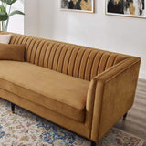 Modway Devote Channel Tufted Performance Velvet, Sofa, Cognac Modway