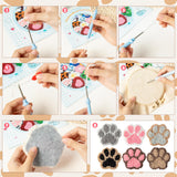 WATINC 22Pcs Craft Punch Needle Coaster Kit, Easy Art Work Decor Coasters Kits for Beginners, 6 Pattern Tufted Rug Pads with Adhesive Felt Yarns Embroidery Hoop Instruction, DIY Needle Punch Craft WATINC