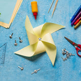 Hotop 500 Pcs Paper Brass Fasteners Brass Brads Round Fasteners for Craft Art Crafting School DIY Supplies(0.3 x 0.8 Inch,Silver) Hotop