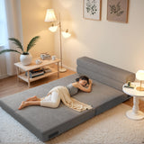 Furmax Folding Sofa Bed Chair, Fold Out Chair Bed, Twin Size Convertible Floor Sofa Foldable Mattress, Corduroy Sleeper Chair for Living Room Bedroom, Grey Furmax