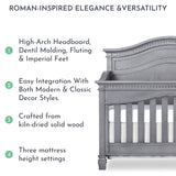 Evolur Cheyenne 5 in 1 Full Panel Convertible Crib, Storm Grey 58.25x31.25x53 Inch (Pack of 1) Evolur