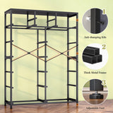 14 Drawer Dresser, Tall Fabric Dressers & Chest of Drawers, Large Bedroom Dresser for Bedroom, Closets, Living Room, Entryway, Wooden Top, Metal Frame, 52.2" H x 37.4" W x 11.8" D, Grey EnHomee