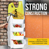 Skywin TidyFriend Stackable Storage Bins for Pantry, 4 Pack Stackable Bins For Organizing Food, Kitchen, and Bathroom Essentials (White) Skywin