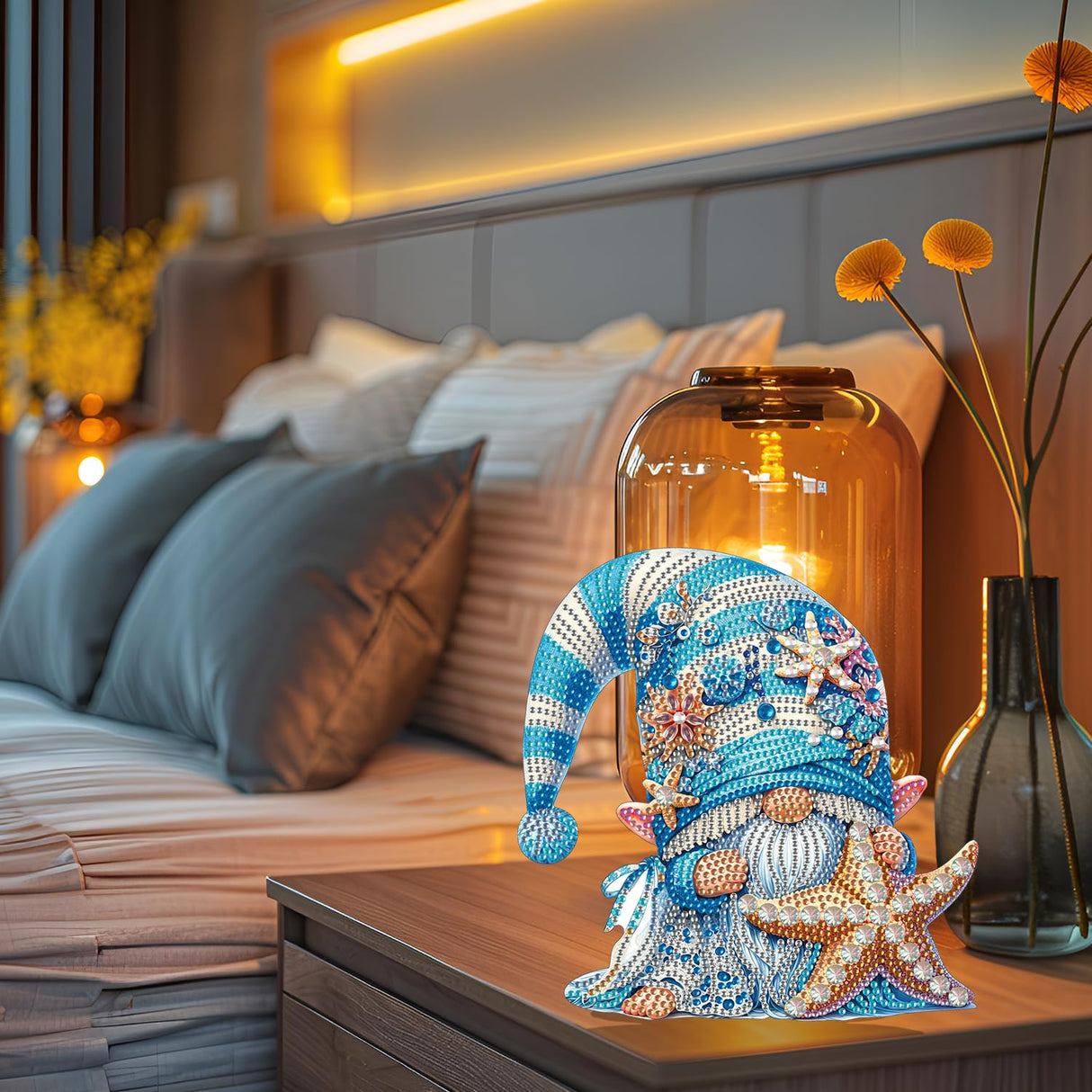 Gnome Tabletop Diamond Art Painting - DIY Diamond Art Kits for Adults Figurines Special Shaped Rhinestone Gem Art Statues, 5D Painting with Diamond Dots Sculpture Ornaments Kits Gifts for Beginner Baipisan