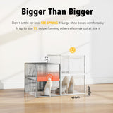 SEE SPRING X-Large Shoe Storage Box Fit Size 11, Clear Plastic Stackable Shoe Organizer for Closet, Space Saving Foldable Shoe Rack Sneaker Container Bin Holder, 12 Pack Clear SEE SPRING