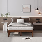 Giantex 14-Inch Walnut Solid Wood Platform Bed Frame - Minimalist Design, No Box Spring Required Giantex