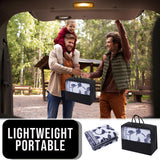 OLANLY Waterproof Outdoor Rug 5x8 ft, Outdoor Plastic Straw Rug with Flower Pattern, Reversible RV Mat for Patio, Camping, Balcony, Deck, Backyard, Navy & White OLANLY