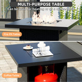 8-Piece Outdoor Patio Sectional Sofa Set with Fire Pit Table – PE Wicker Rattan Modular Conversation Furniture, Cushions & Clips Included – Patio Couch for Porch, Backyard, Poolside, Garden ELEGIBLISS