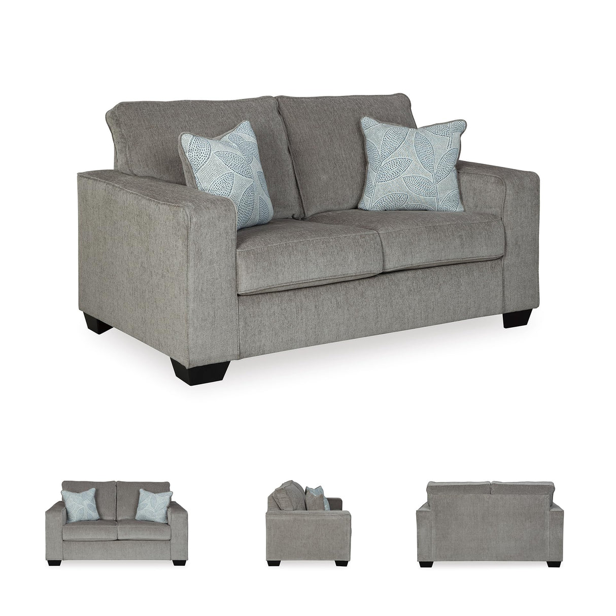 Signature Design by Ashley Altari Modern Loveseat with 2 Accent Pillows, Light Gray Signature Design by Ashley