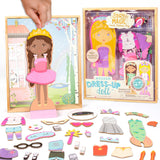 Story Magic Wooden Dress-Up Doll by Horizon Group USA, Dress Up Magnetic Wood Double Sided Doll, Over 40 Outfit and Accessory Pieces, Creative Pretend Play, Perfect for Ages 4+ Horizon Group USA