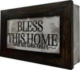 Bellewood Designs Bless This Home And All Who Enter Decorative Wall-Mounted Secure Hidden Gun Cabinet Bellewood Designs