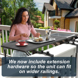 GDLF Upgraded Balcony Table Outdoor Patio Bar Table with Durable Composite Tabletop Aluminum Alloy Frame Hanging Folding Adjustable with Removable Ice Bucket, Easy Assembly (10Mins),43.5" L GDLF