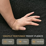 Black Cloud Couch for Living Room, 63.5" Modern Comfy Overstuffed Deep Seat Tufted Sofa with Gold Legs & Pillows, Plush Teddy Boucle Upholstered Curved Loveseat Settee with Round Arm (Black, 2 Seater) SLEERWAY