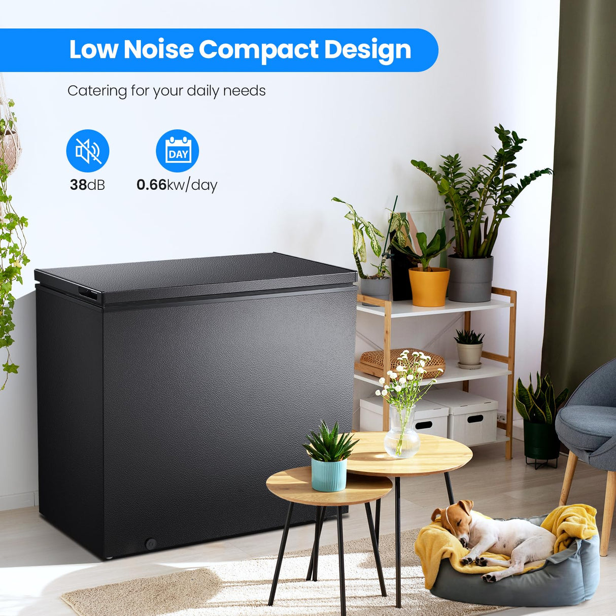 Kismile 7.0 Cubic Feet Chest Freezer with 3 Removable Basket, Free Standing Top Open Door Compact Deep Freezer with Adjustable Temperature for Home/Kitchen/Office/Garage/Bar (7.0 Cu.Ft, Black) Kismile