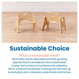 ECR4Kids Stackable Wooden Toddler Chair, 6in, Kids Furniture, Natural, 2-Pack ECR4Kids