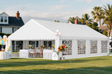 YITAHOME 20x30FT Party Tent Heavy Duty Wedding Event Shelters PVC Upgraded Galvanized Ripple Canopy with Large Roof Removable Sidewalls & 3 Storage Bags 600D Oxford Commercial, White YITAHOME