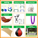 Restroma 2 Set Heavy Duty Swing Hangers Chain Kit 1200 LB Capacity Hammock Hanging Hooks with 2 Pcs Swing Chain 360° Swivel Stainless Steel Hook for Indoor Outdoor Playground Hanging Hammock Chair Restroma