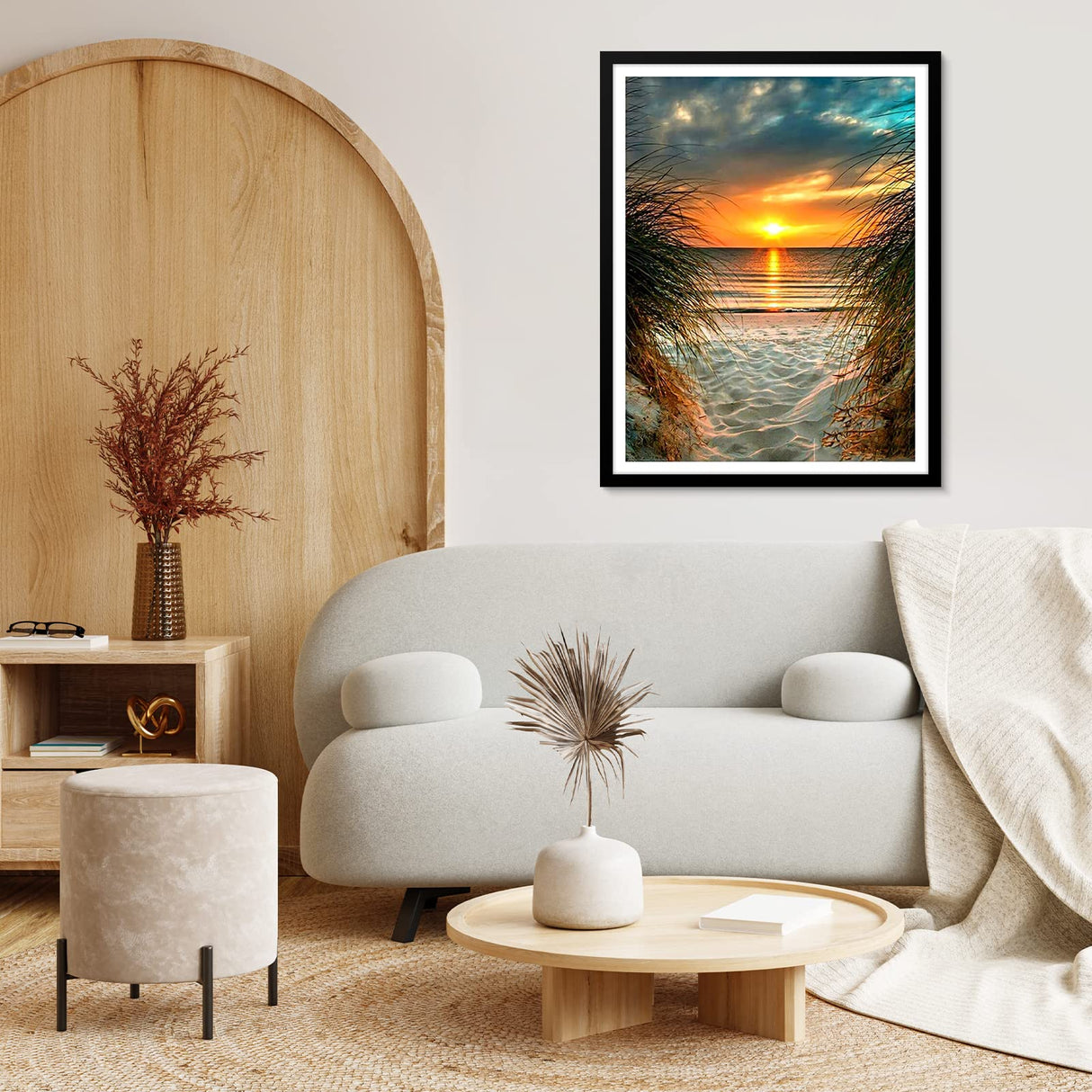 MXJSUA 5D Diamond Art Painting Kits for Adults, Beach Diamond Art Kits Sunset Diamond Art Painting Sea Kit for Adults Full Drill, DIY Crystal Picture Art for Home Wall Decor 12x16 inch MXJSUA