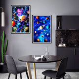 Yomiie 5D Diamond Art Kits for Adults, Planet Diamond Painting Art Space Universe Star DIY Full Round Drill Kits, Embroidery Rhinestone Diamond Crystal Craft Canvas Home Wall Decor 2 Pack(12x16 inch) Yomiie