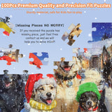 100 Piece Puzzles for Kids Ages 4-6 6-8 8-10 Christmas Dogs Christmas Puzzle for 4-8 Year Old Kids Puzzles 4-6 Jigsaw Puzzle for Adults Children Learning Educational Puzzles Toys Gifts for Girls Boys KWYZ