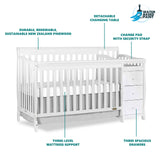 Dream On Me 5 In 1 Brody Convertible Crib With Changer In White, Greenguard Gold Certified, Comes With 1" Changing Pad, Non-Toxic Finish, Made Of Durable Pinewood Dream On Me