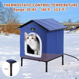 MARUNDA Heated Cat Houses for Outdoor Cats in Winter, Heated cat House for Indoor and Kitty Shelter for Your Pet to Stay Warm and Cozy,Easy to Assemble. (Dark Blue, Small) MARUNDA