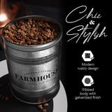 Amici Home Farmhouse Galvanized Canister | Dry Food Storage Container | Airtight Lid | 76 Oz Capacity | Farmhouse Décor | Rustic Metal Canister for Kitchen Countertop Amici Home