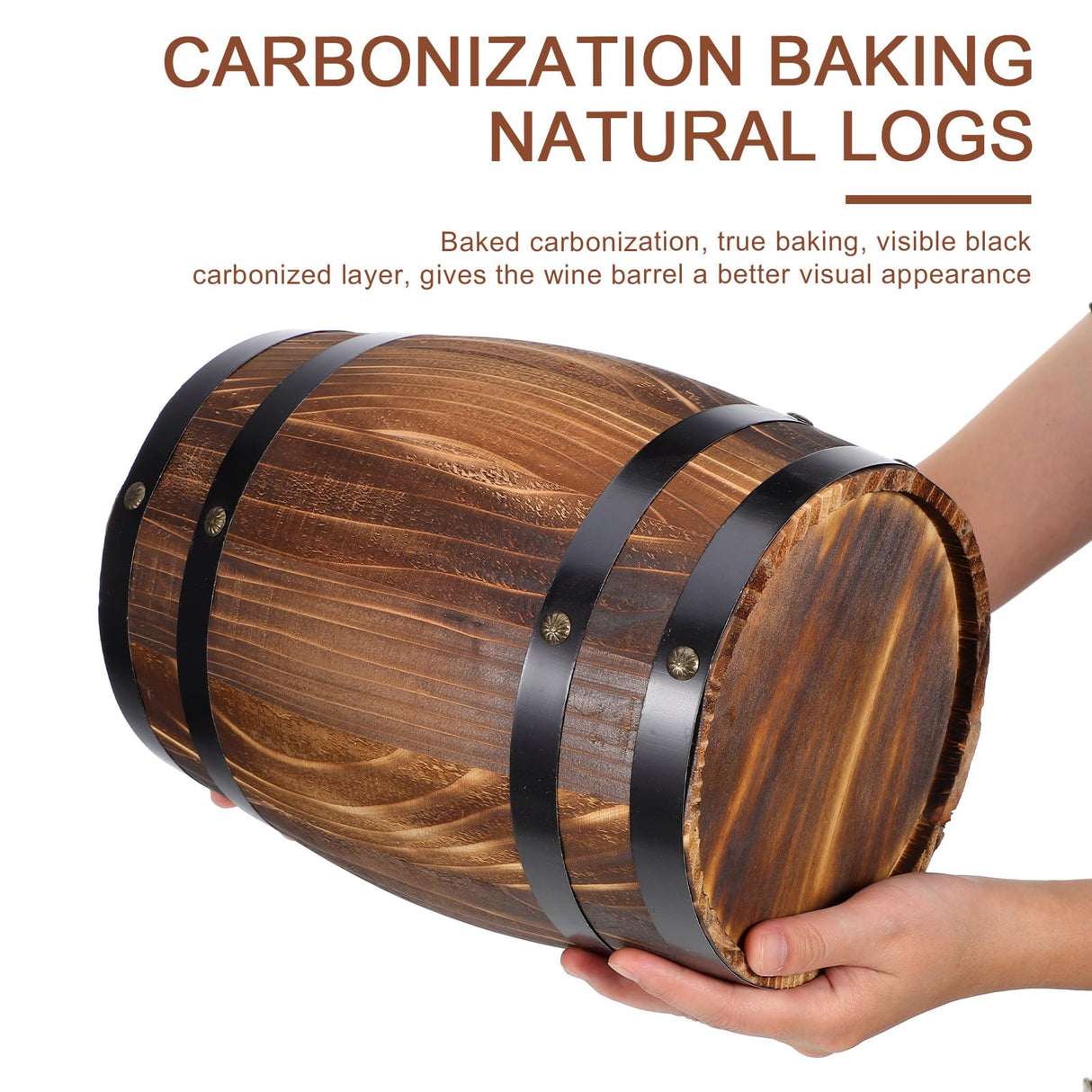 Yardwe Wooden Whiskey Barrels Bucket Wine Barrels Planters Flower Planter Plant Pots Boxes Container Water Wishing Well Pail Garden Backyard Primitive Planter Outdoor Indoor Home Decor Yardwe