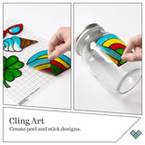 Gallery Glass Window Cling Art Kit, 10 Piece Set Including 3 Pattern Sheets, 6 Stained Glass Colors and 1 Liquid Leading, PRMGGCLING24 Gallery Glass