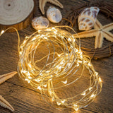 Minetom Fairy Lights Plug in, 33Ft 100 LEDs Waterproof Silver Wire Firefly Lights, Adaptor Included, Starry String Lights for Wedding Indoor Outdoor Christmas Patio Garden Decoration, Warm White Minetom