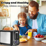Toaster 2 Slice Wide Slot Toaster Best Rated Prime Displav Smart Toasters with LCD Digital Countdown Timer and Bagel/Defrost/Cancel/Reheat Function Hommater