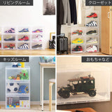 SINUOLIN Shoe Box Shoe Storage Organizer 2024 NEW 6 Pack LED Clear Plastic Stackable Side Drop Front Display Foldable Sneaker Containers Bins Fit up to Size 12 (Black) SINUOLIN